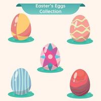 uppsättning av färgad påsk ägg ikoner vektor illustration