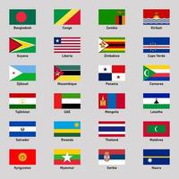 einstellen von Flaggen von anders Regionen Länder im eben Stil. vektor