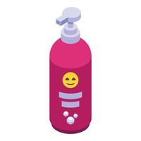 Baden ein Baby Shampoo Symbol isometrisch Vektor. glücklich Säugling vektor