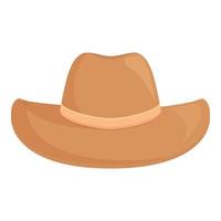 läder cowboy hatt ikon tecknad serie vektor. Västra kostym vektor