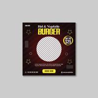 Sozial Medien Post Design Vorlage zum Burger verkaufen vektor