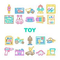 Spielzeug Kind Baby abspielen Symbole einstellen Vektor