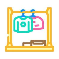 Kleidungsstück Gestell Kind Schlafzimmer Farbe Symbol Vektor Illustration