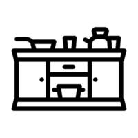 abspielen Küche Spielzeug Kind Linie Symbol Vektor Illustration