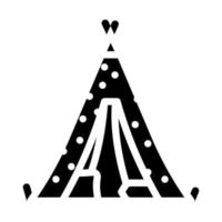 Tipi Zelt Kind Schlafzimmer Glyphe Symbol Vektor Illustration