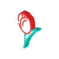 Tulpe blühen Frühling isometrisch Symbol Vektor Illustration