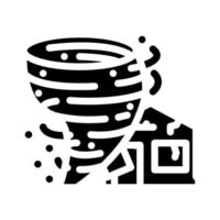 Hurrikan brechen Glyphe Symbol Vektor Illustration