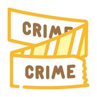brottslighet scen tejp Färg ikon vektor illustration