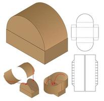 Box Verpackung gestanzte Vorlage Design. 3D-Modell vektor