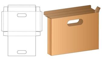 Box Verpackung gestanzte Vorlage Design. 3D-Modell vektor