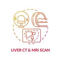 Leber-CT- und MRT-Scan-Konzept-Symbol vektor