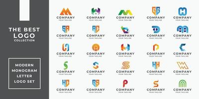 25 Logos bündeln modern Monogramm Brief Logo einstellen zum ein anders Typen von Unternehmen vektor