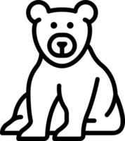 linje ikon för björn vektor