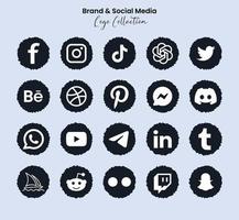 Beliebt Sozial Netzwerk Symbole, Sozial Medien Logo Symbole Sammlung, instagram, Facebook, zwitschern, Youtube, chatgpt, Zwischendurch, Zwietracht und usw. Sozial Medien Symbole vektor