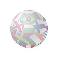 Fußball Ball mit Welt Flaggen isoliert auf Weiß Hintergrund vektor