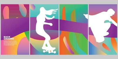 Hintergrund einstellen Skateboard Sommer- Farbe Pop Vertikale Gradient vektor