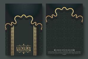 Luxus-Mandala-Karte mit dunklem Hintergrund vektor