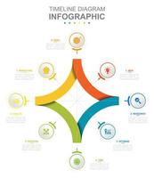 Infografik Geschäft Vorlage. Zyklus Diagramm geteilt in 4 Segmente. Konzept Präsentation. vektor
