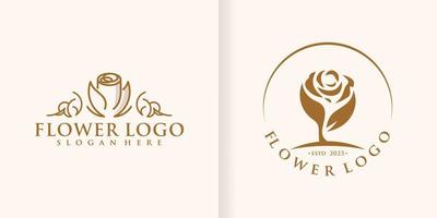 Lotus Blume Sammlung abstrakt Logo Schönheit Spa Salon kosmetisch Marke linear Stil. geloopt Blätter Logo Design Vektor Luxus Mode Vorlage Teil 5