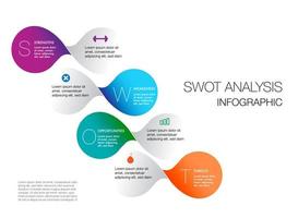 infographic mall för SWOT analys för marknadsföring kan tillämpa diagram ramverk syn, modern steg tidslinje infographics design vektor och presentation företag
