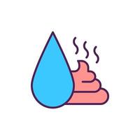 Wasserverschmutzung mit menschlichem Kot rgb Farbsymbol vektor