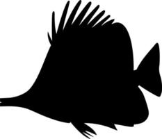 Vektor Silhouette von Fisch auf Weiß Hintergrund