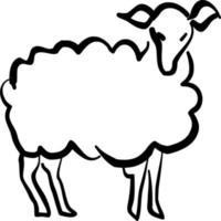 Vektor Silhouette von Schaf auf Weiß Hintergrund