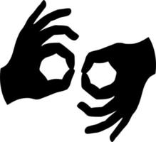 Vektor Silhouette von Finger Symbol auf Weiß Hintergrund