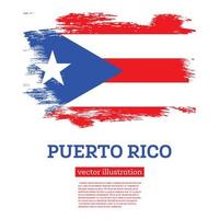 puerto rico Flagge mit Bürste Schläge. Unabhängigkeit Tag. vektor