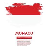 Monaco Flagge mit Bürste Schläge. Unabhängigkeit Tag. vektor