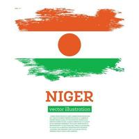 Niger Flagge mit Bürste Schläge. Unabhängigkeit Tag. vektor