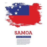 Samoa Flagge mit Bürste Schläge. Unabhängigkeit Tag. vektor