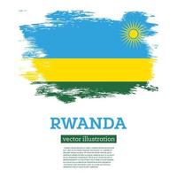 Ruanda Flagge mit Bürste Schläge. Unabhängigkeit Tag. vektor