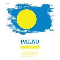 Palau Flagge mit Bürste Schläge. Vektor Illustration. Unabhängigkeit Tag.