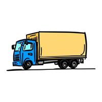 trailer lastbil klotter illustration på isolerat bakgrund vektor