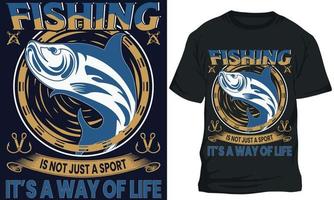 fiske är inte bara en sport den s en sätt av liv. fiske t-shirt design vektor