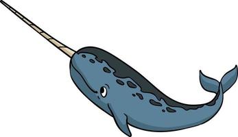 narwhal tecknad färgad clipart illustration vektor