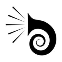 Spiral- Schnecke Musical Trompete Herstellung Geräusche Musik- Logo Symbol Grammophon vektor