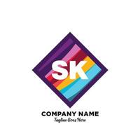 sk Initiale Logo mit bunt Vorlage Vektor. vektor