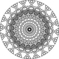 einfach kreisförmig Muster im bilden von Mandala zum Henna, mehndi, Tätowierung, Dekoration. dekorativ Ornament im ethnisch orientalisch Stil. Färbung Buch Seite vektor