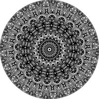 einfach kreisförmig Muster im bilden von Mandala zum Henna, mehndi, Tätowierung, Dekoration. dekorativ Ornament im ethnisch orientalisch Stil. Färbung Buch Seite vektor