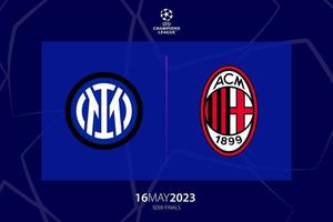 uefa mästare liga 2023 semifinal mellan inter milan mot milano, spel två. tbilisi, georgien - april 20, 2023. vektor