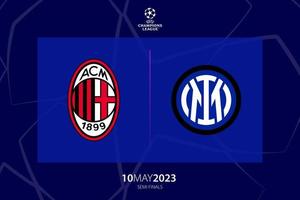 uefa Meister Liga 2023 Halbfinale zwischen Mailand gegen inter Mailand, Spiel eins. Tiflis, Georgia - - April 20, 2023. vektor