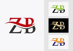 första monogram brev zb logotyp design. zb logotyp mall vektor