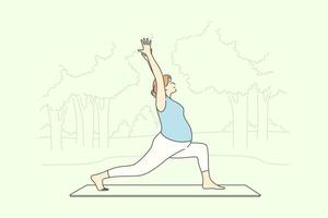 Sport, Yoga, Schwangerschaft, Gesundheitspflege, Ausbildung Konzept vektor