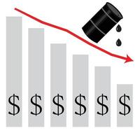 Öl Stürze im Preis. Graph Nieder vektor