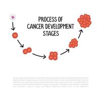 Prozess von Krebs Entwicklung Stufen Illustration auf Weiß Hintergrund. vektor