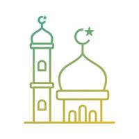 Moschee Kuppel mit hoch Turm islamisch Gradient Symbol Vektor Illustration