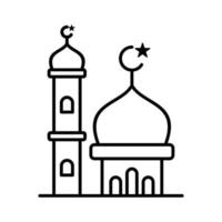 Moschee und hoch Turm islamisch Gliederung Symbol Vektor Illustration