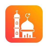 groß Moschee mit Turm islamisch Gradient Symbol Taste Vektor Illustration